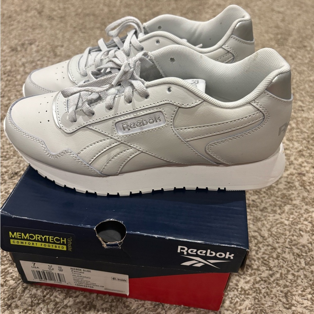 Women’s Silver Reebok Sneakers